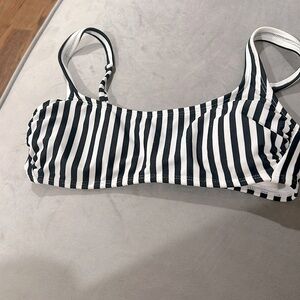 Target Black and White glitter striped bikini top size small women’s